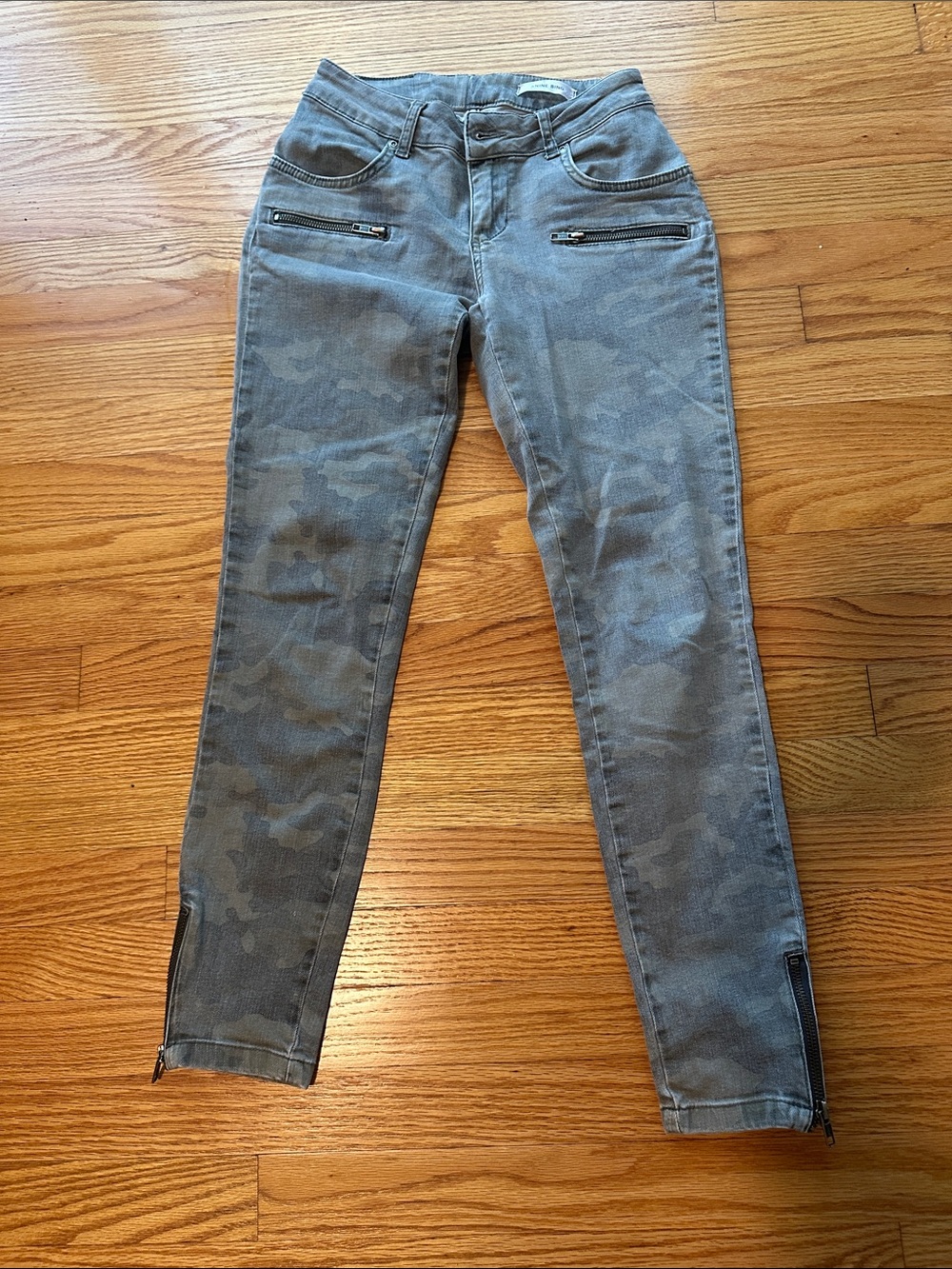 Anine Bing Gray Camo Skinny Jeans